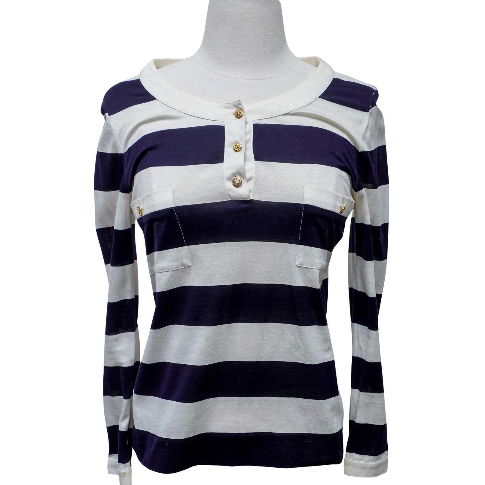 Chanel Striped Cotton Long Sleeve Shirt (1 of 6)