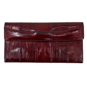 Vintage Oxblood Eel Skin Trifold
