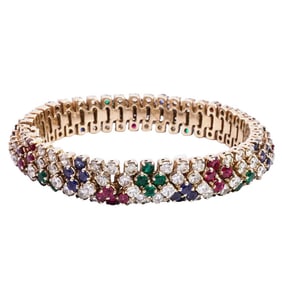 10k Gold and Synthetic Stone Bracelet