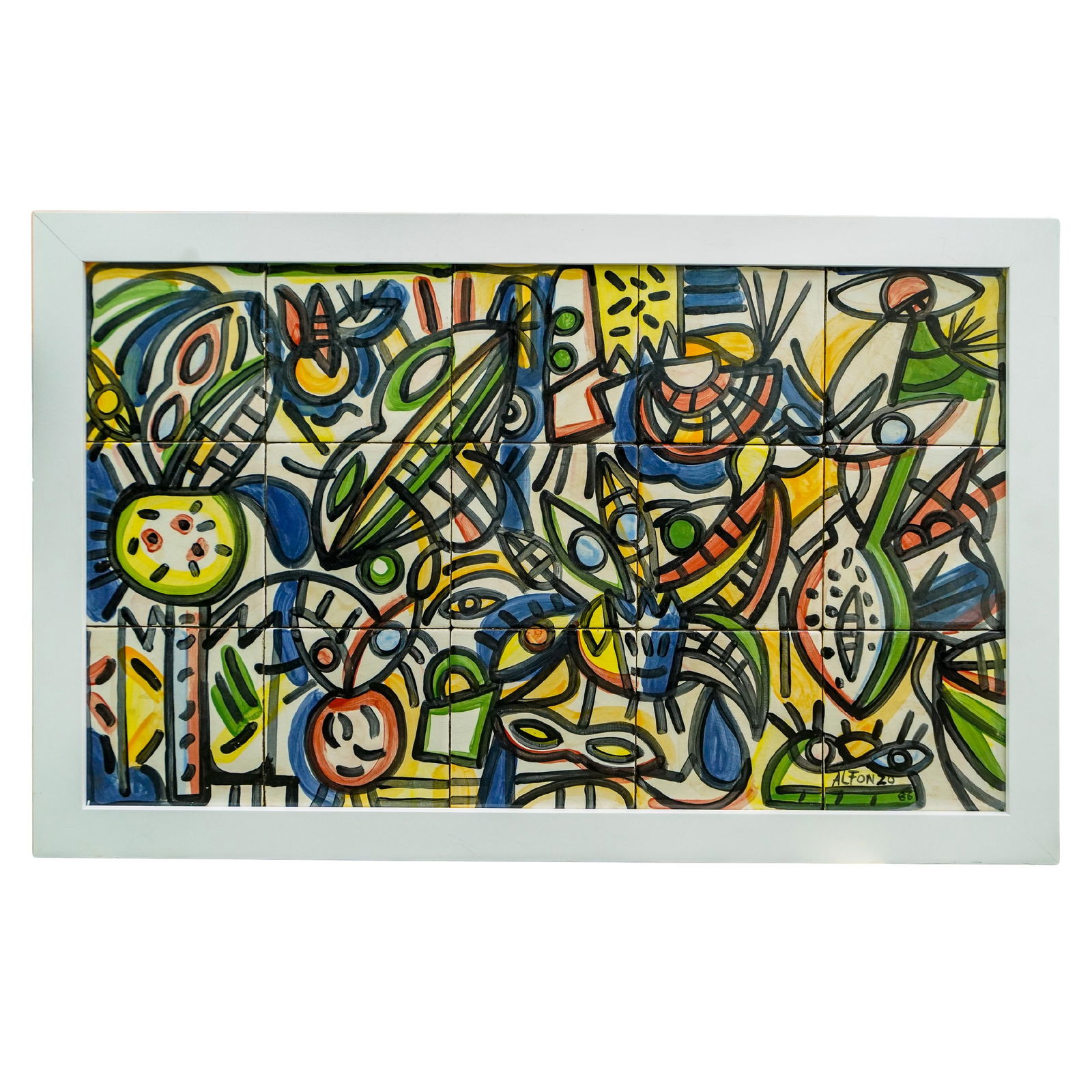 Carlos Alfonzo (Cuban-American, 1950-1991) Acrylic on Ceramic Tiles (1 of 7)