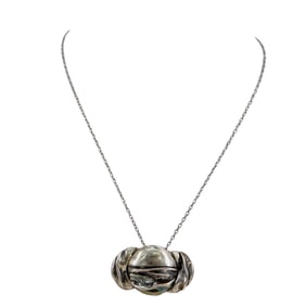 Signed K.K Sterling silver draped Pendant Necklace