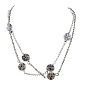 Sterling Silver Swirl Charm Necklace