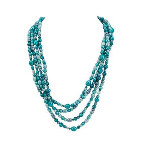 Extra Long Cultured Pearl Beaded Necklace