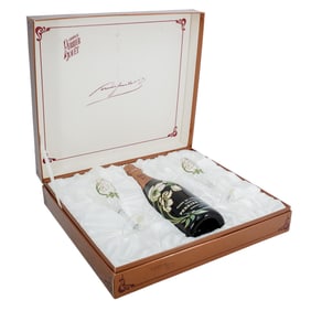 (4 Pc) 1979 Perrier Jouet Champagne & Glasses Gift Box