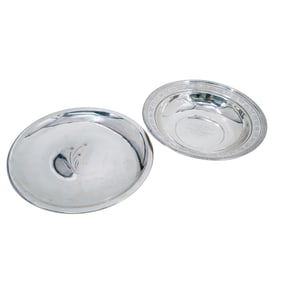 (2 Pc) Sterling Silver Round Dishes Grouping Pair