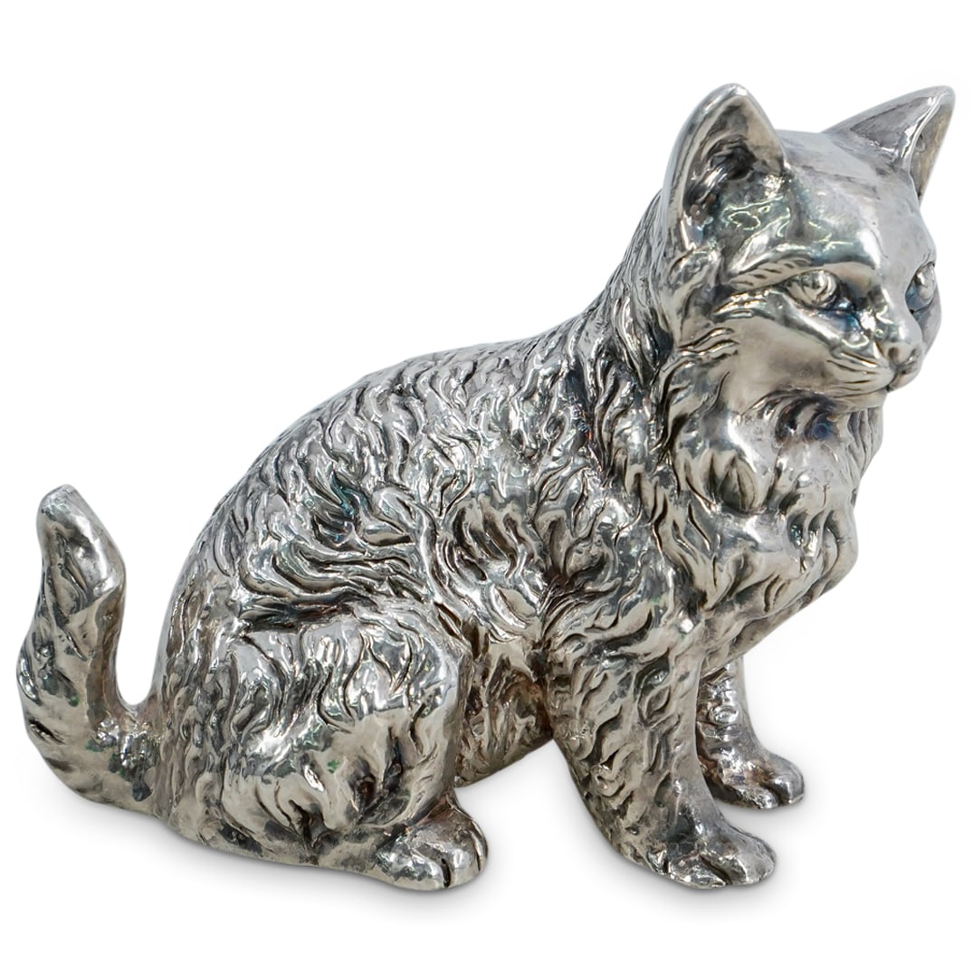 Sterling Silver Overlay Cat Figurine (1 of 6)