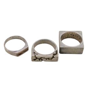 (3 Pc) Lot Of Geometric Designed Rings