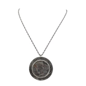 Sterling Medallion Pendant Necklace