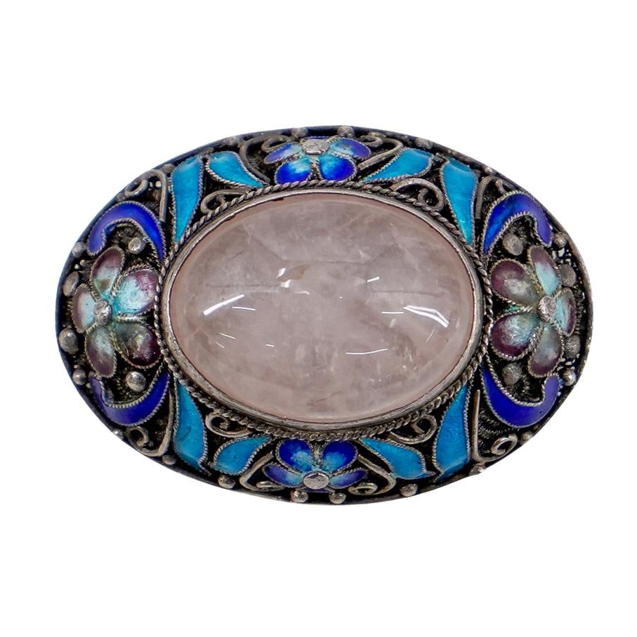 Rose Quartz Cabochon Brooch (1 of 3)