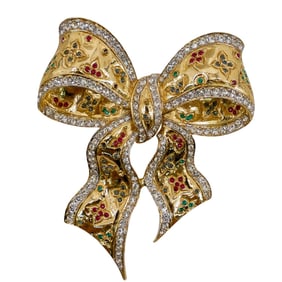 Nina Ricci Gold Plated Bow Brooch