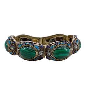 Antique Chinese Malachite Bracelet