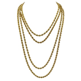 (4Pc) Monet Gold Tone Rope Chain Necklaces