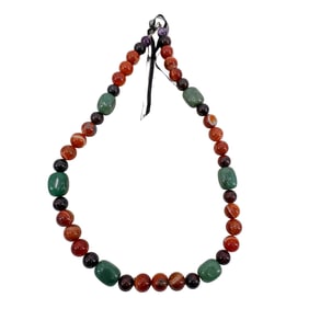 Agate, Amethyst, & Jade Beaded Necklace