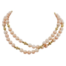 Angel Skin Coral Beaded Necklace