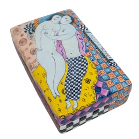 Italian Hand Painted Ceramic Lidded Box