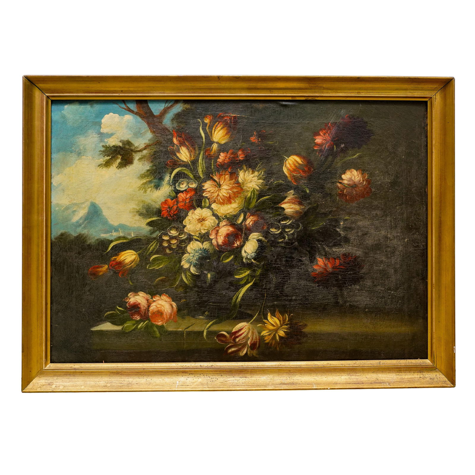 Latin American School Floral Still Life Oil On Canvas (1 of 5)