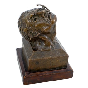 Mexican Surrealist Bronze Bust Sculpture