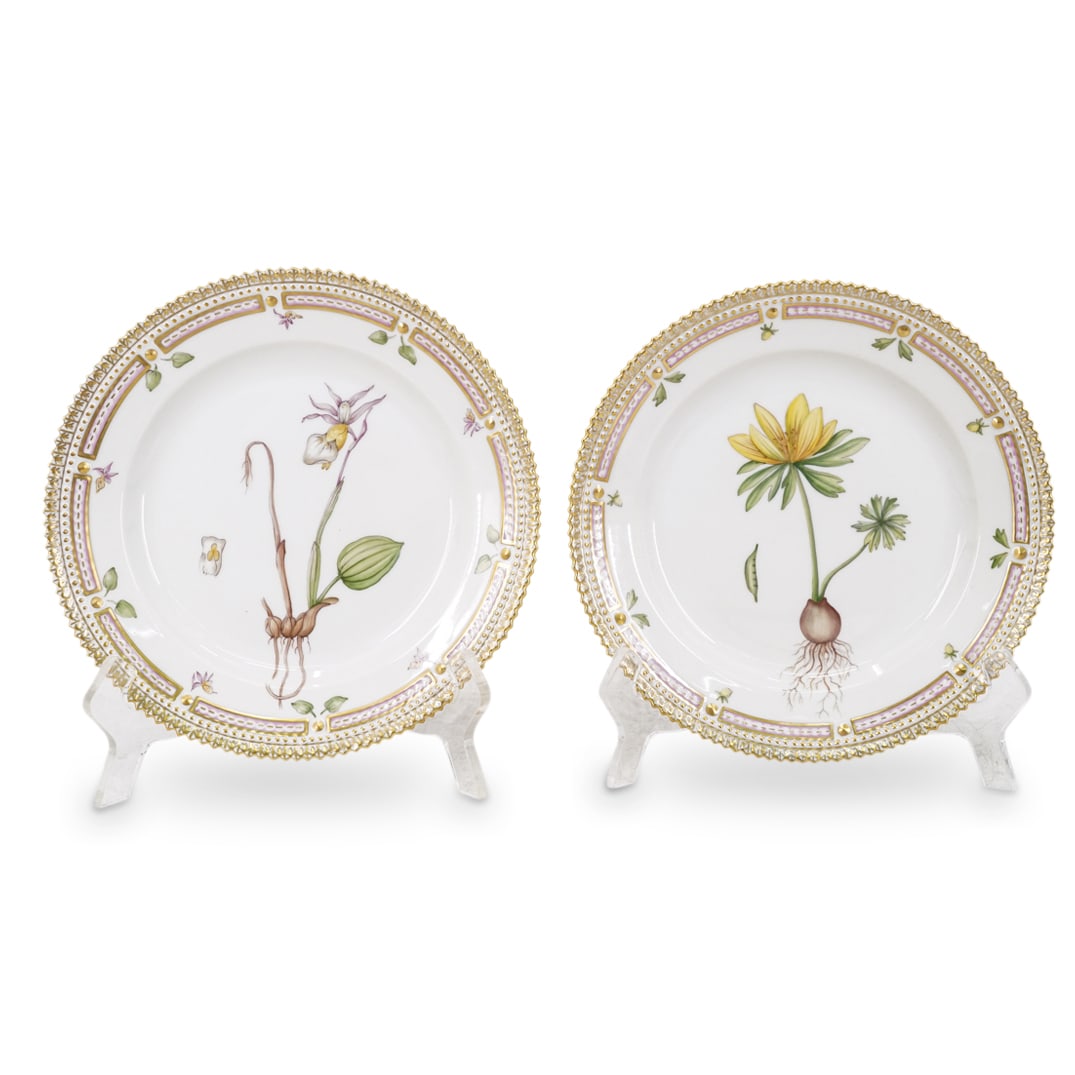 (2 Pc) Royal Copenhagen 'Flora Danica' No. 20/3573 Salad Plates (1 of 4)
