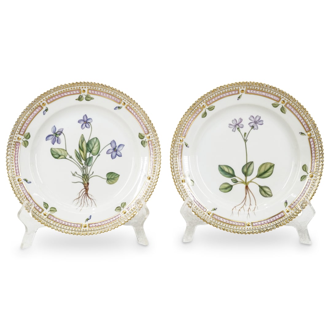 (2 Pc) Royal Copenhagen 'Flora Danica' No. 20/3573 Salad Plates (1 of 4)
