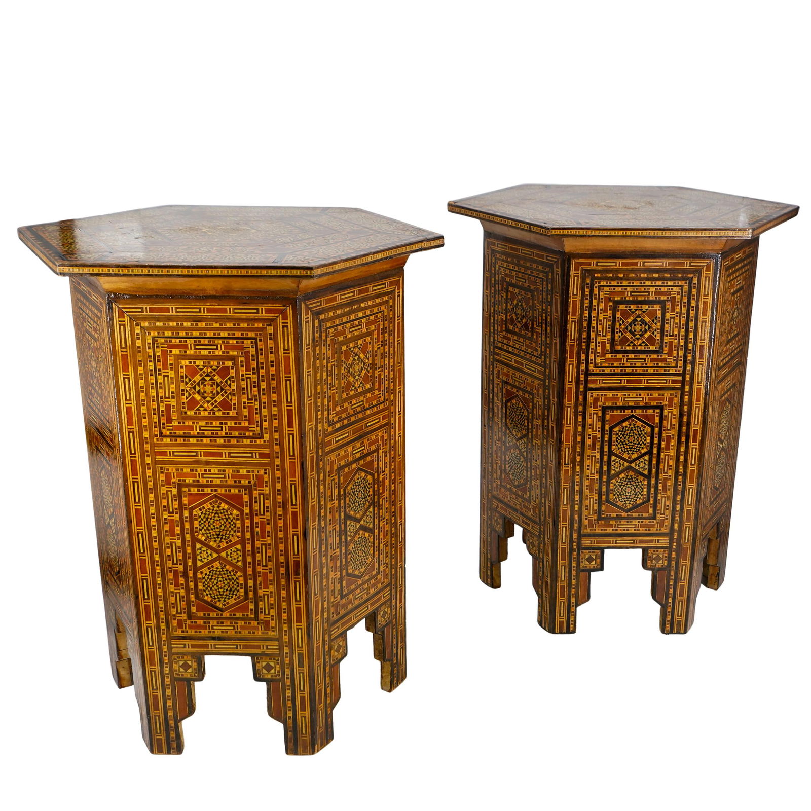 Pair Of Khatam Hexagonal Occasional Tables (1 of 13)