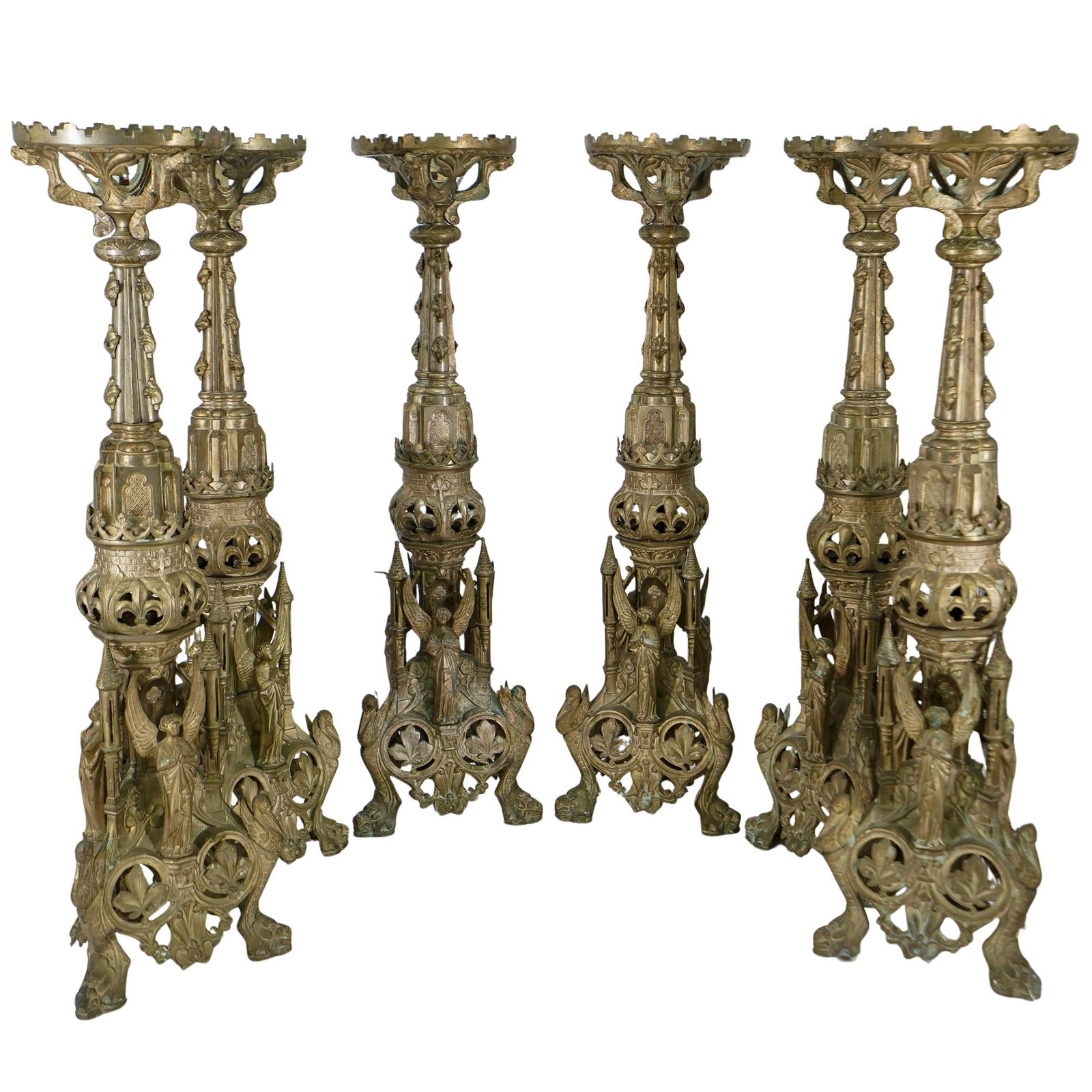 (6 Pc) Antique French Gothic Revival Candlesticks (1 of 9)