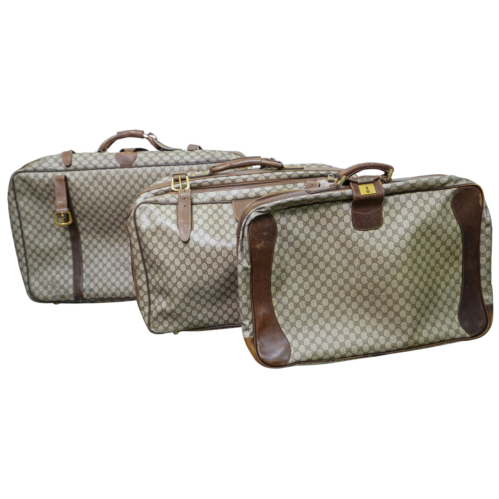 (3 Pc) Gucci GG Canvas Luggage (1 of 20)