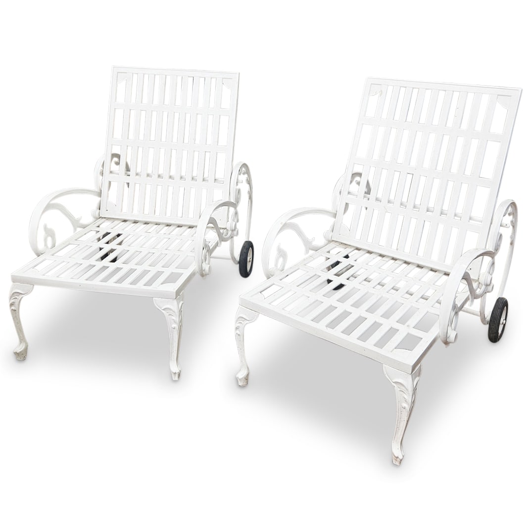 Pair of Mixed Metal Patio Lounge Chairs (1 of 3)