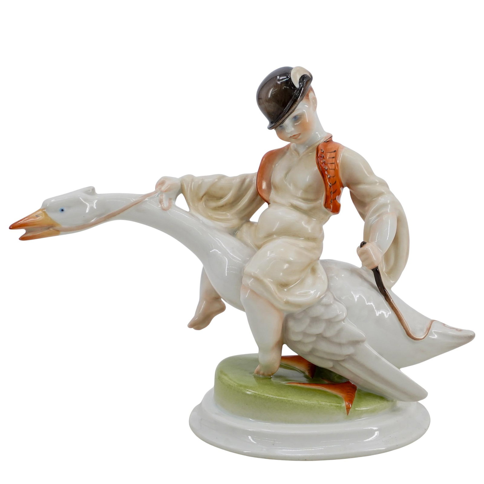 Herend Porcelain "Boy Riding Goose" Figurine (1 of 6)