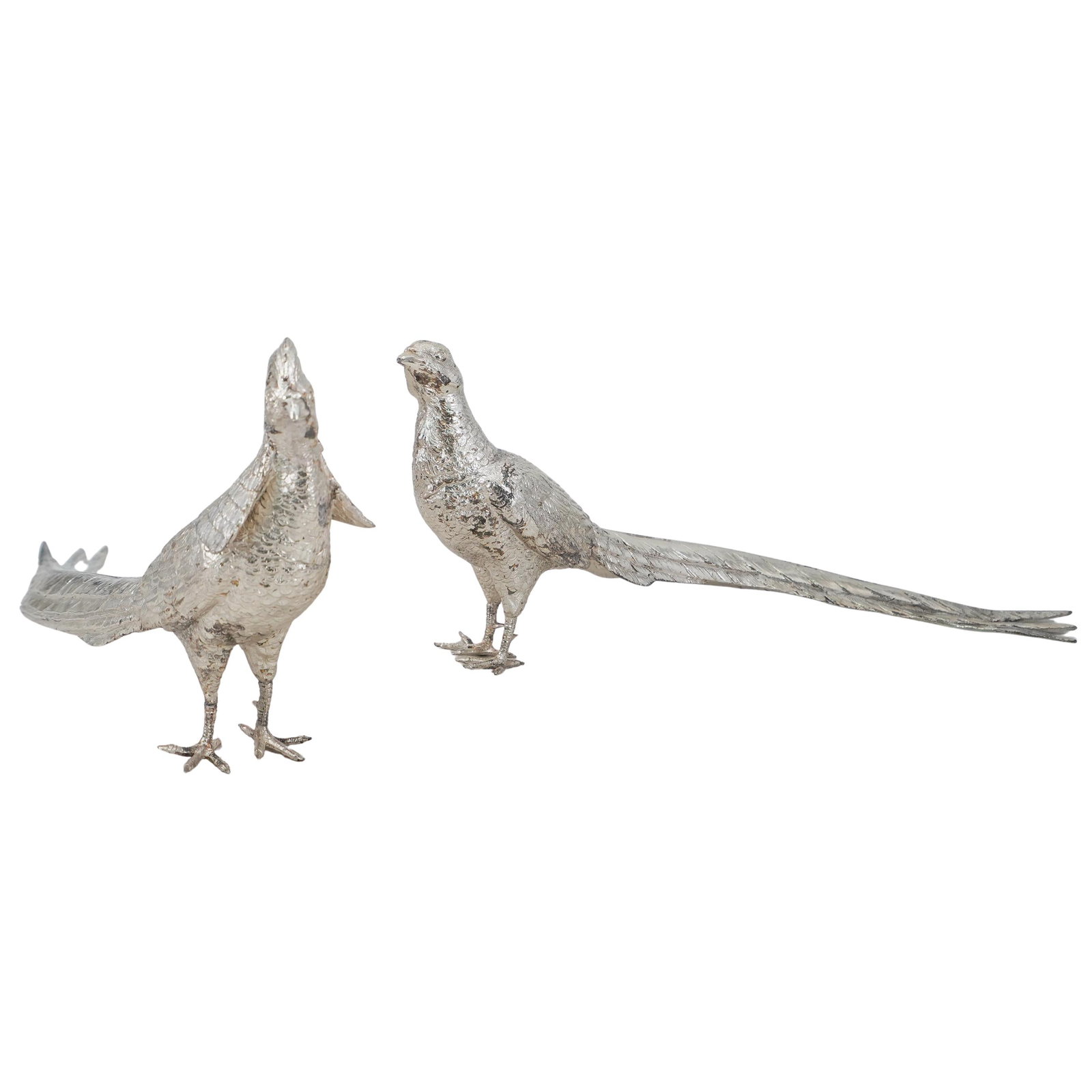Pair Of Silver Plated Pheasant Sculptures (1 of 14)