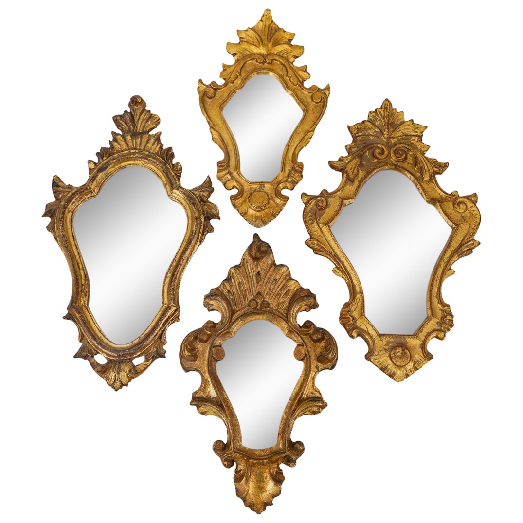 (4 Pc) Italian Gilt Wood Wall Mirrors Of Graduating Size (1 of 14)