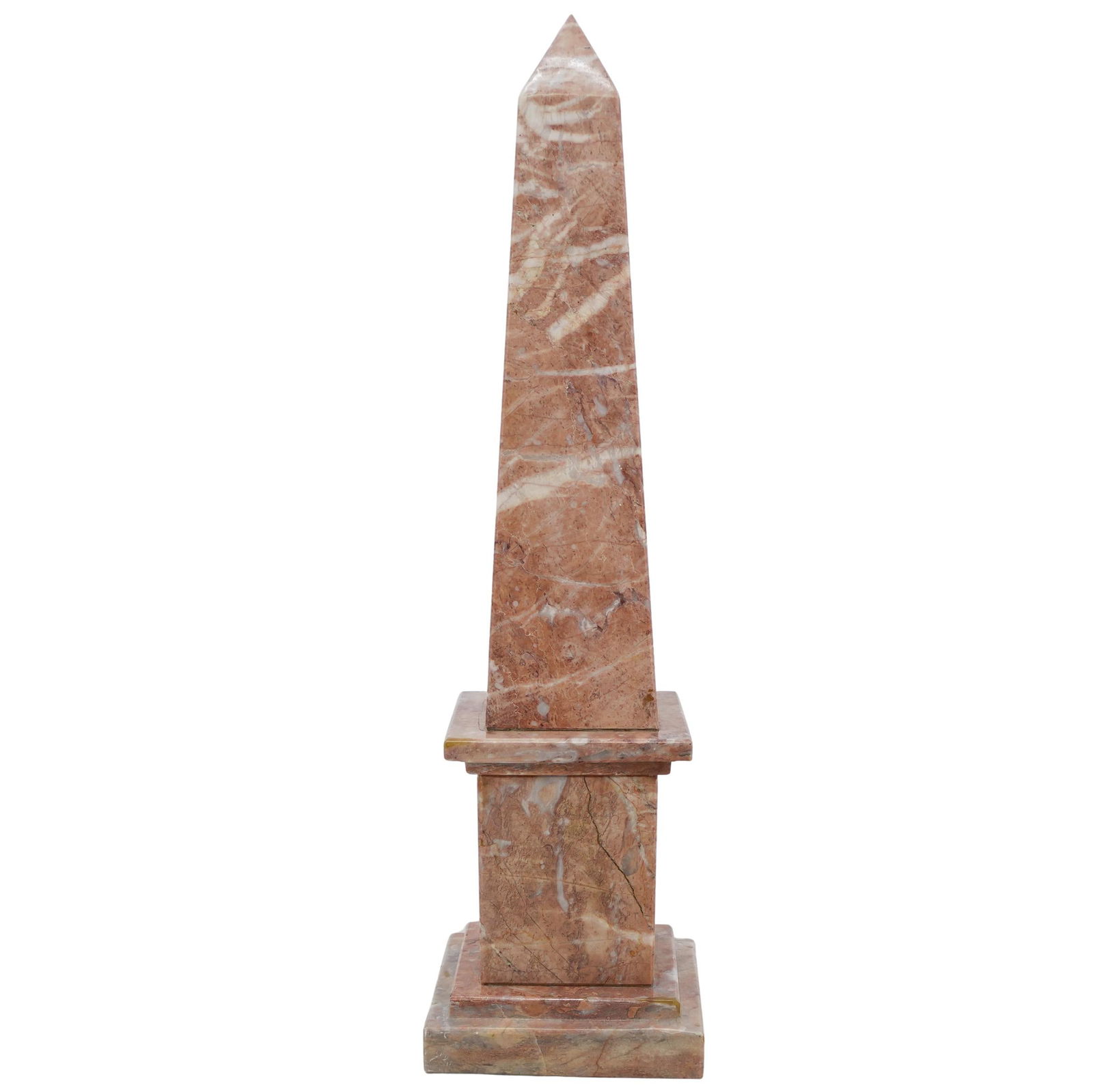 Vintage Continental Veined Pink Marble Obelisk Sculpture (1 of 6)