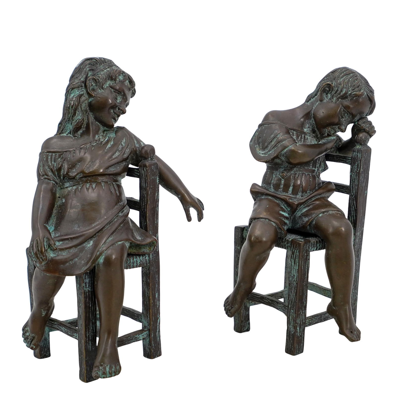 (2 Pc) Pair Of Continental Bronze Sculptures (1 of 13)