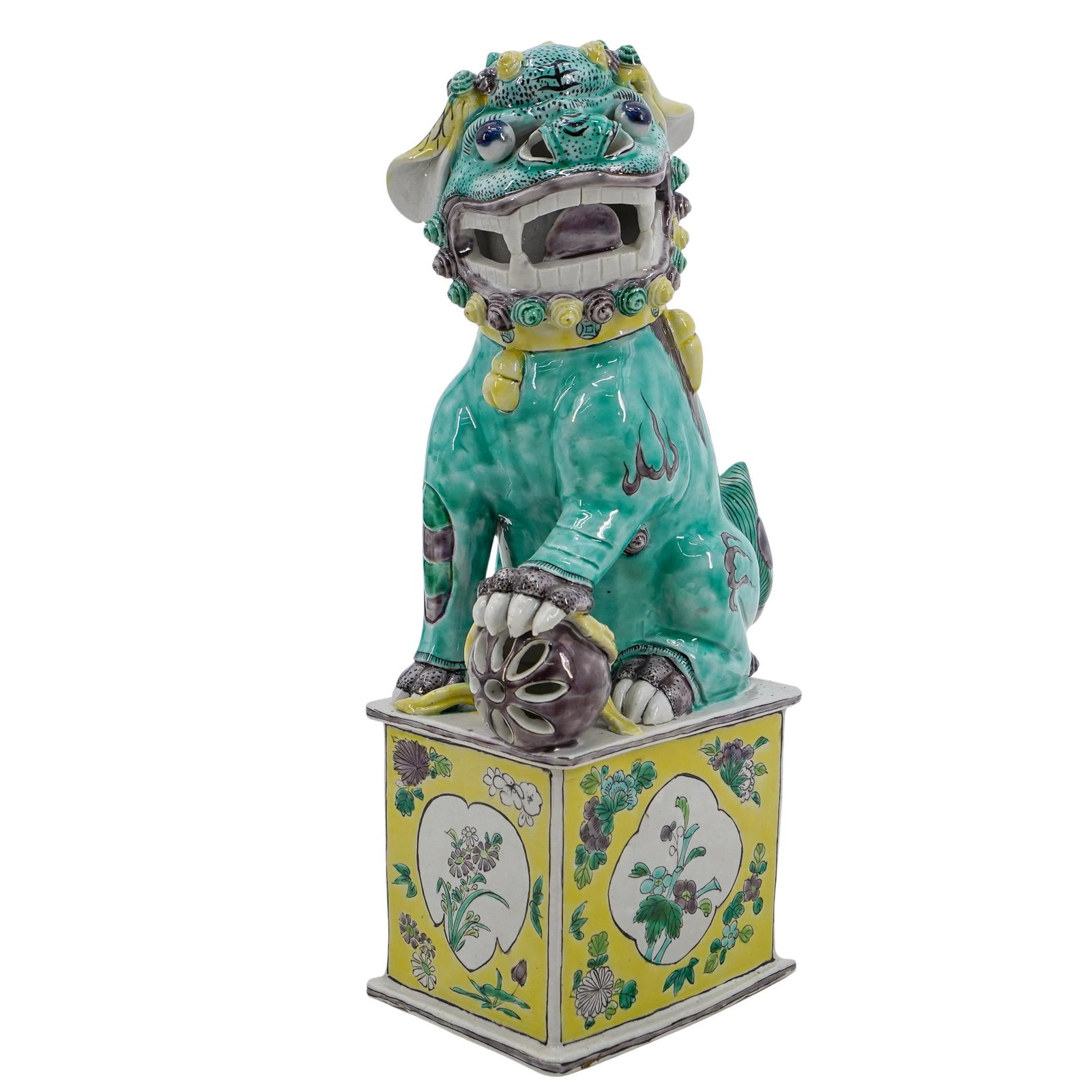 Chinese Glazed Porcelain Foo Dog Sculpture (1 of 8)