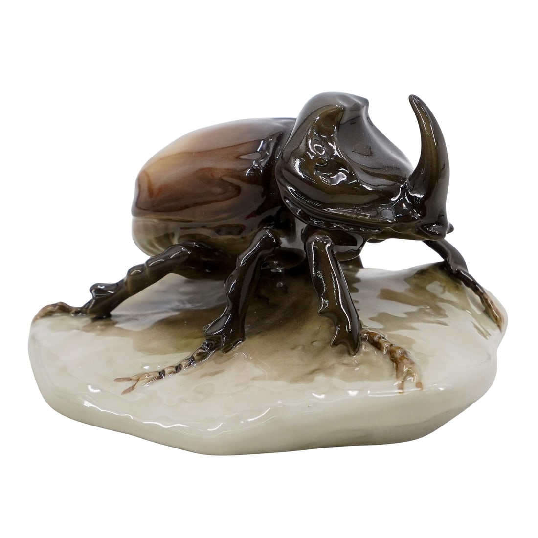 Royal Dux Porcelain "Rhinoceros Beetle" Figurine (1 of 5)