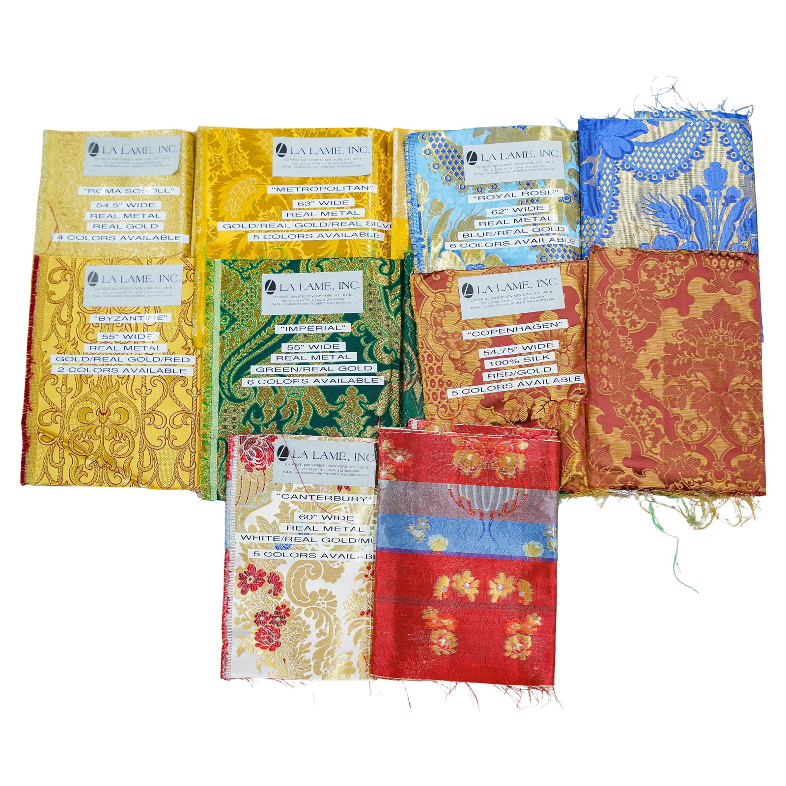 (7 Pc) Designer Fabric 'La Lame' Sample Fabrics Grouping (1 of 20)