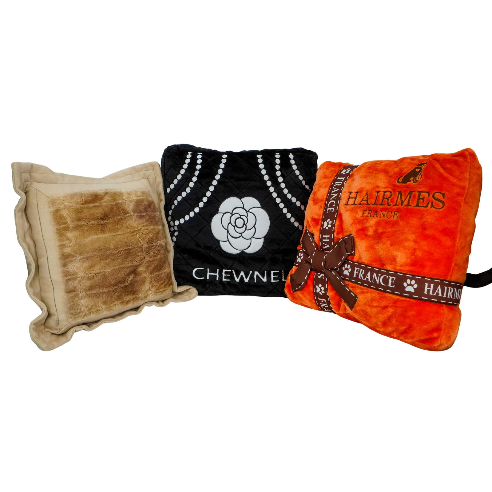 (3 Pc) Designer Novelty And Fur Pillows (1 of 19)