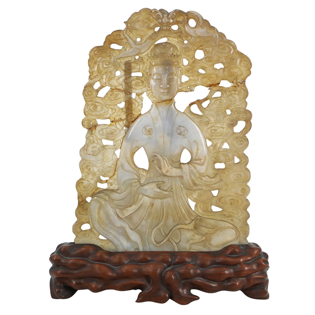 Antique 18th C. Chinese Carved Jade Plaque (1 of 6)