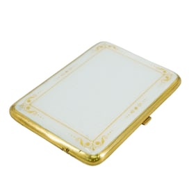 Russian Gilt Silver & White Enamel Case