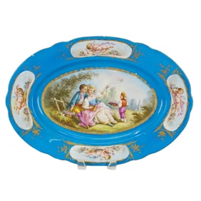 Antique Sevres Porcelain Oval Serving Dish