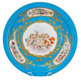 Antique Sevres King Louis Philippe Porcelain Circular Plate