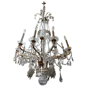 Probably Baccarat Crystal & Dore Bronze Chandelier