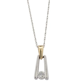 18k Gold, Platinum, and Diamond Necklace