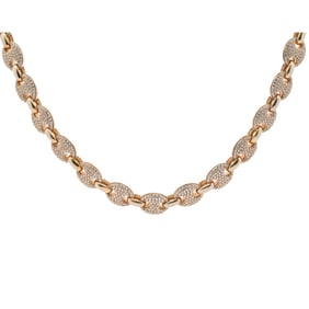 Gucci Designer Sterling Silver Necklace W/ White Stone Insets