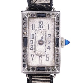 Art Deco Platinum, Diamond, & Onyx Ladies Watch