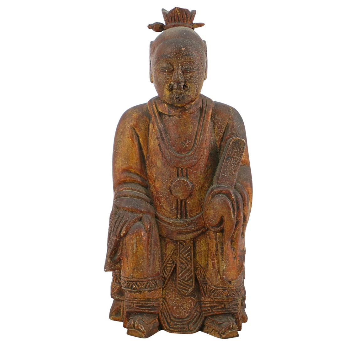 Chinese Carved Wood Deity Figure (1 of 4)