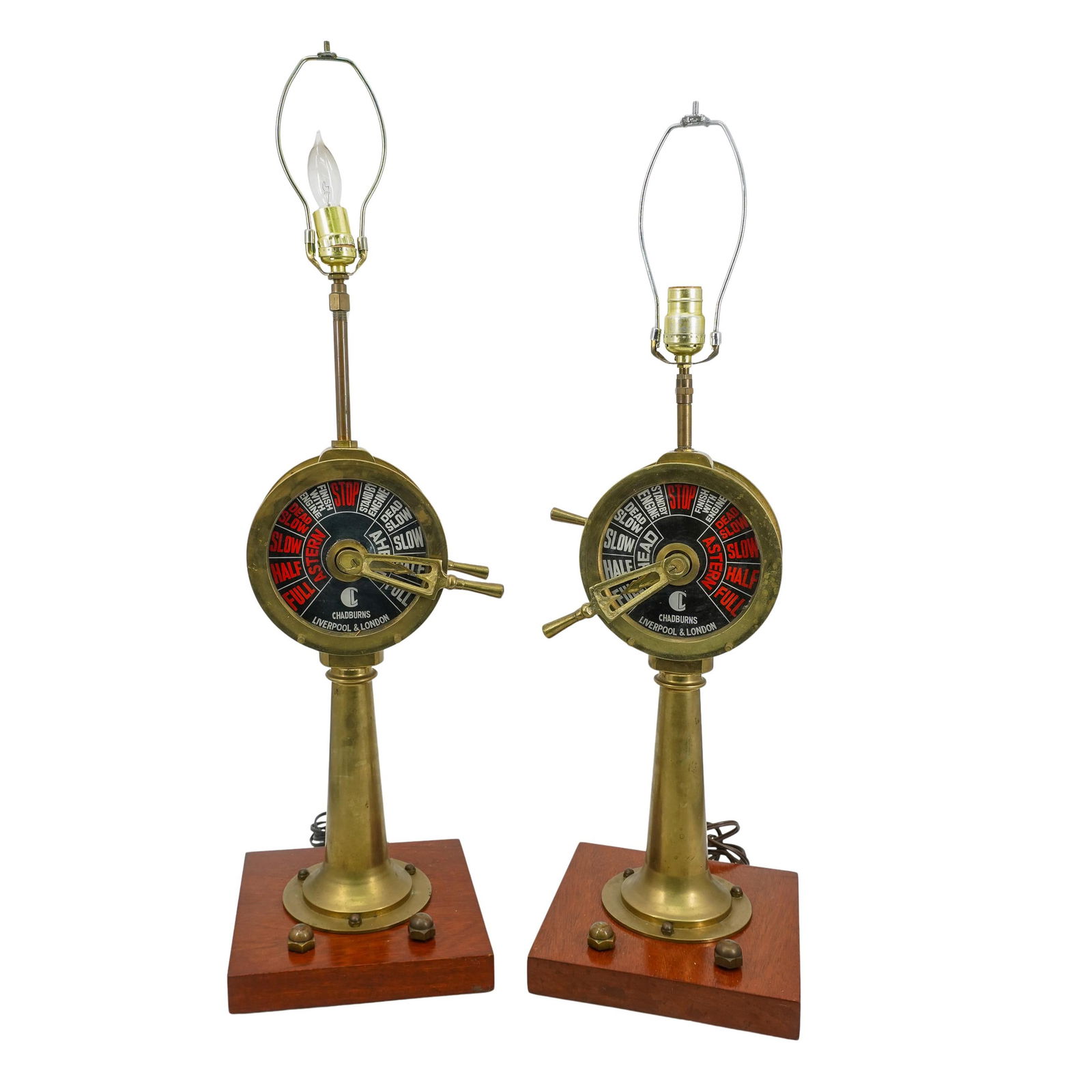 (2 Pc) Chadburns Ships Telegraph Nautical Lamps (1 of 6)