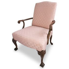 Vintage American Made Mahogany Lounge Armchair