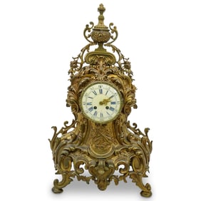 La Gerbe D'Or Gilt Bronze Clock Garniture
