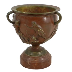 Grand Tour Bronze Mounted Rouge Marble Urn