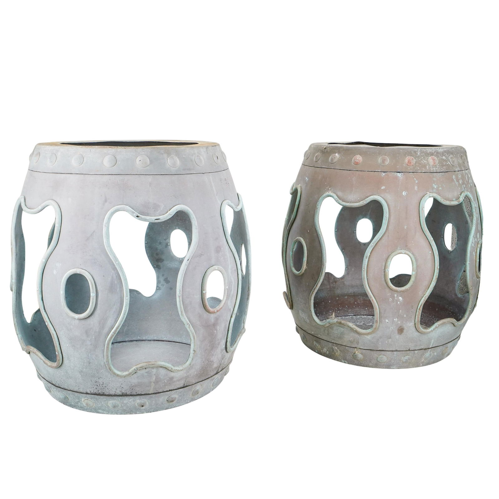 Pair of Designer Garden Drum Stools (1 of 8)